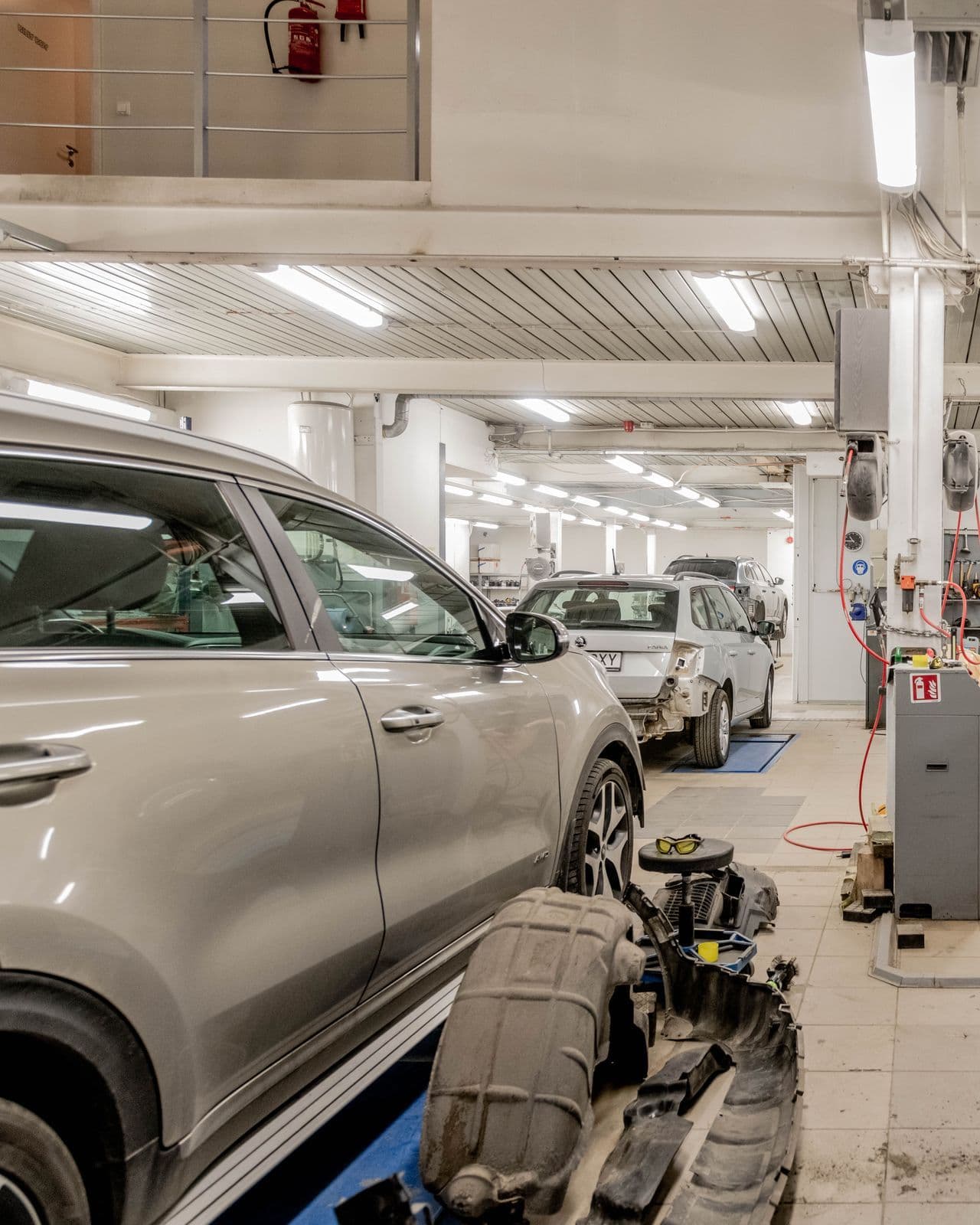 Inside the Memon Motors workshop, vehicles in for service